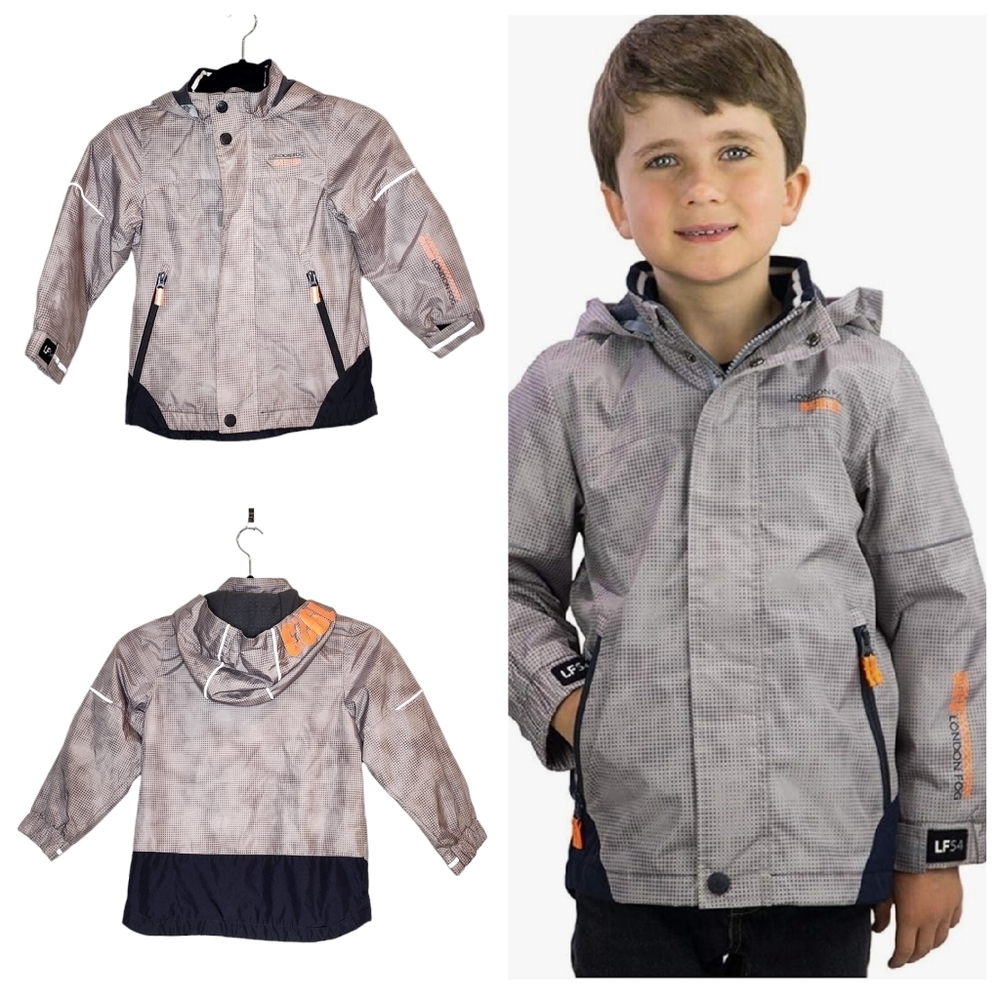 LONDON‎ FOG Boys' size 6 Mid-Weight grey Jacket. Waterproof. Fleece-lined.